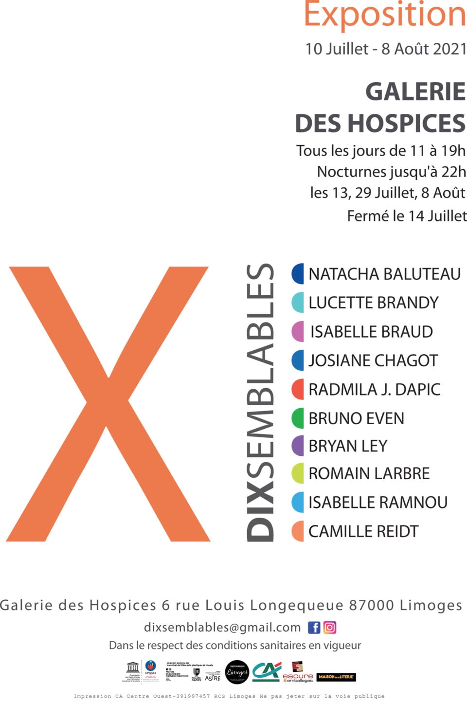 Exposition Dixsemblables, Limoges, 2021