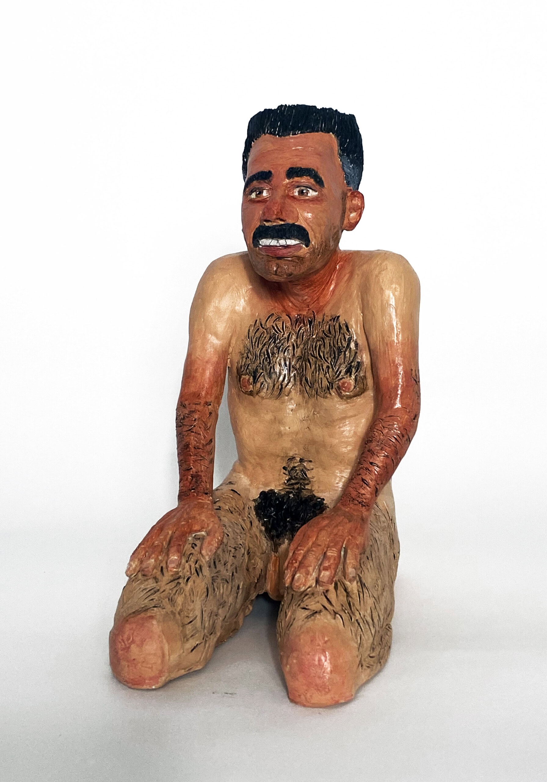 Jean-Loup, 23x10x18 cm, grès et acrylique, 2025