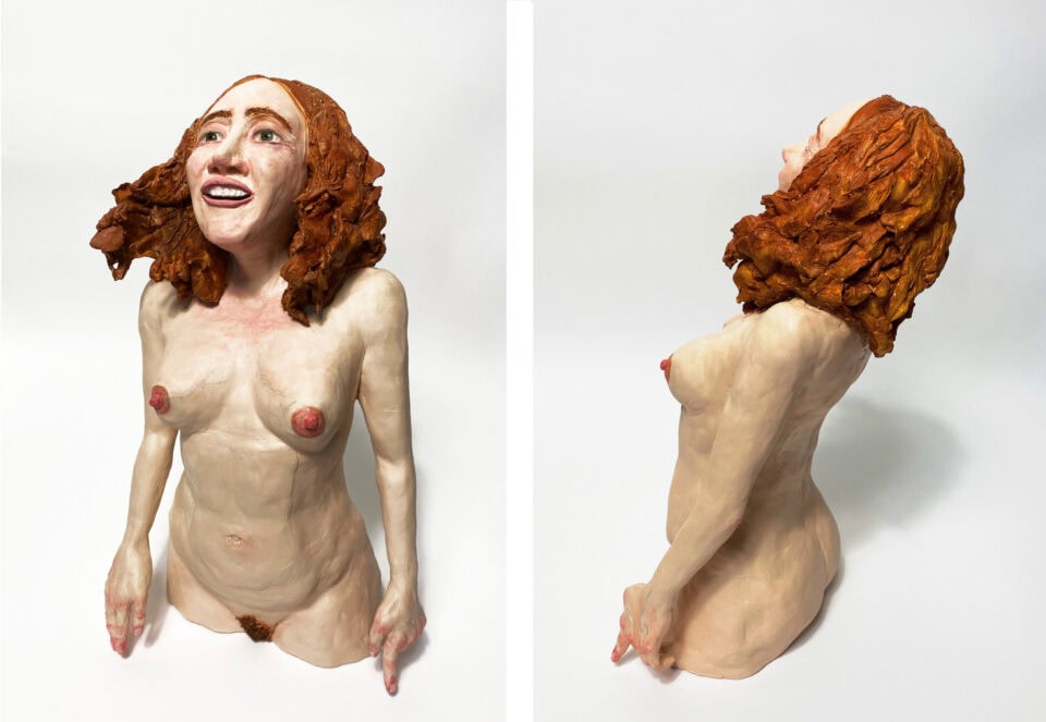 Karen O'Paddy, 36x18x15cm, grès et acrylique, 2026