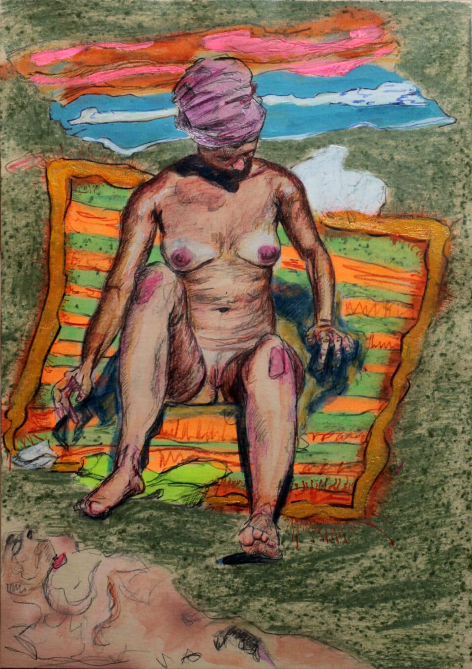 Au naturel 2, 29,7x21 cm, technique mixte sur papier, 2022