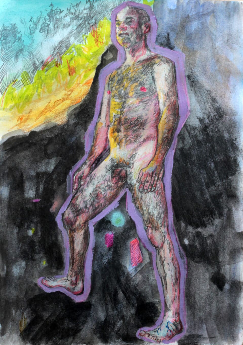 Au naturel 7, 29,7x21 cm, technique mixte sur papier, 2022