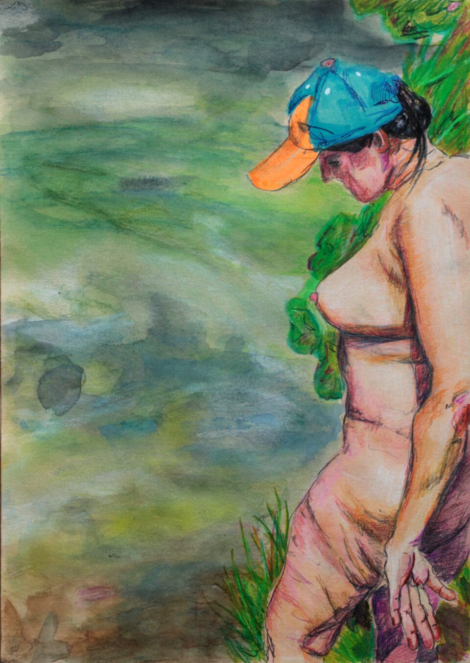 Au naturel 9, 29,7x21 cm, technique mixte sur papier, 2022