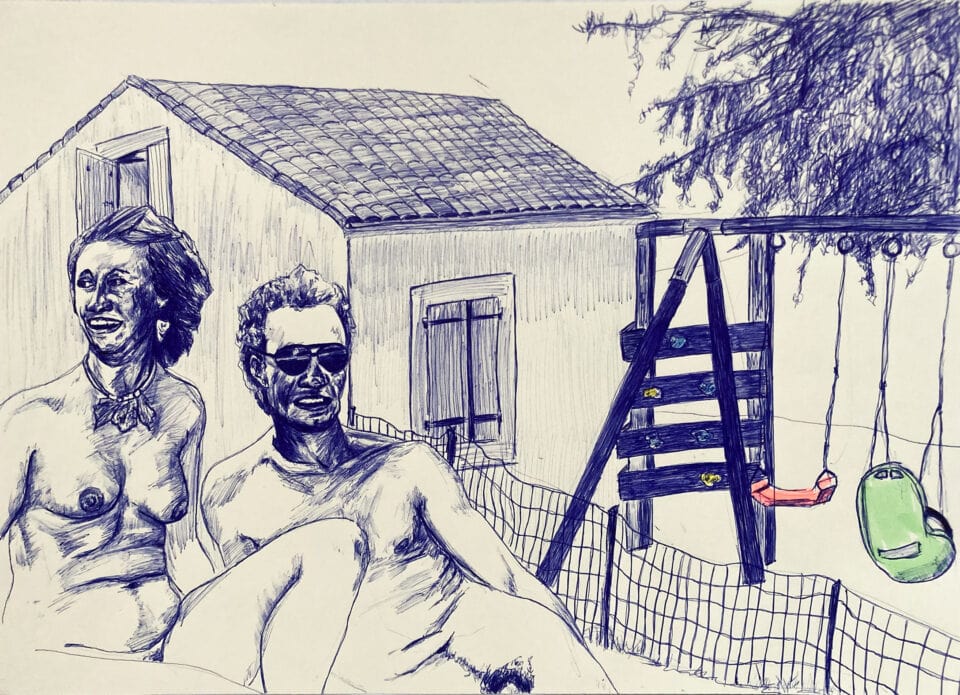 Sans titre, 29,7x42 cm, stylo a bille et feutre sur papier, 2023 