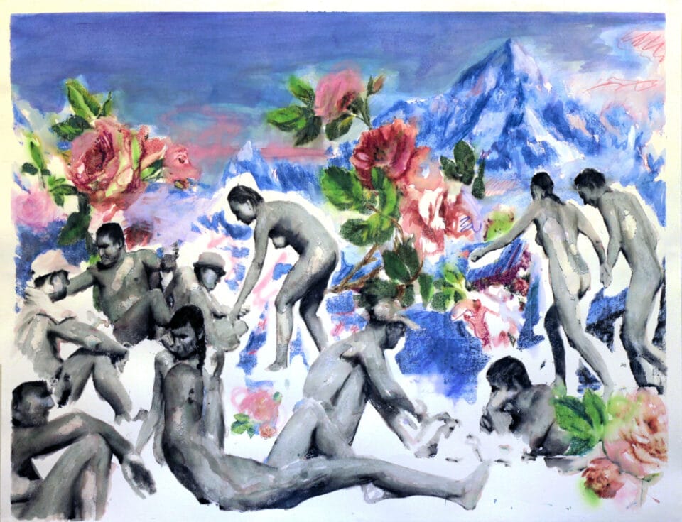 Vincent, Serge Karen et les autres 55x73 cm, technique mixte sur papier, 2018