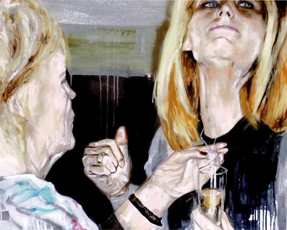 Mère et fille, 80x100 cm, huile et paillettes sur toile, 2012